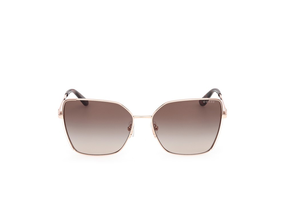 Occhiali da sole Guess GU00192 (28F) colore oro rosé lucido forma farfalla lenti marrone sfumato