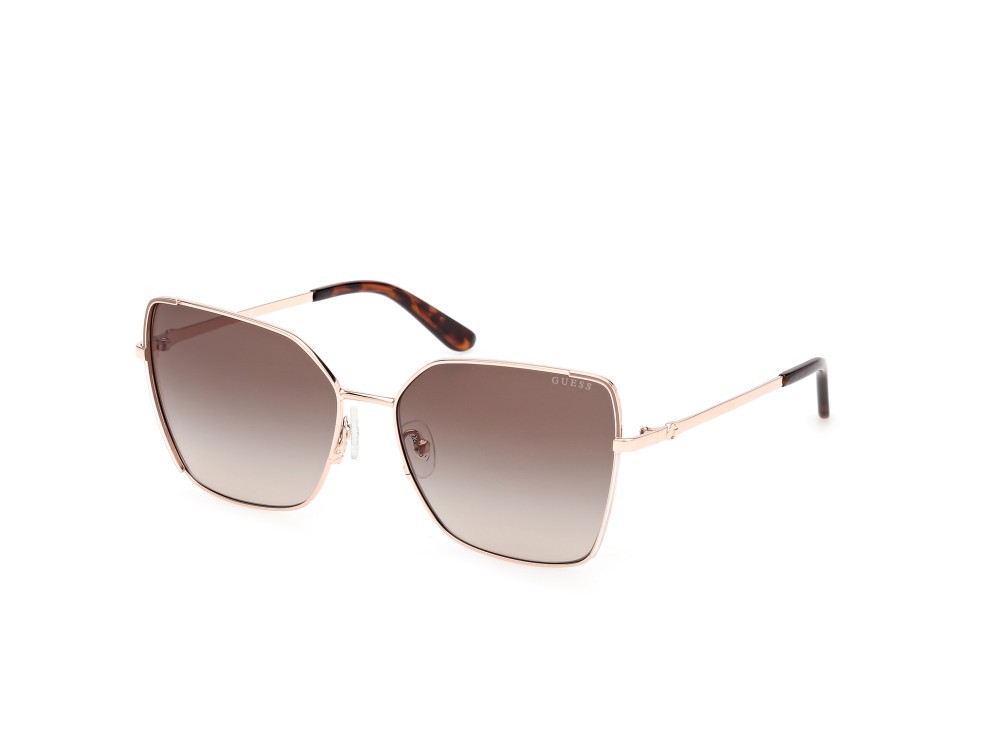 Occhiali da sole Guess GU00192 (28F) colore oro rosé lucido forma farfalla lenti marrone sfumato