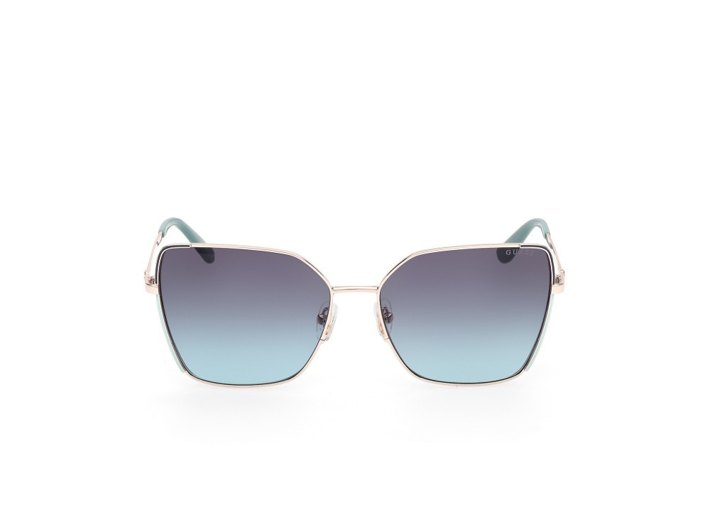 Occhiali da sole Guess GU00192 (33W) colore oro pallido lucido forma farfalla lenti blu sfumato