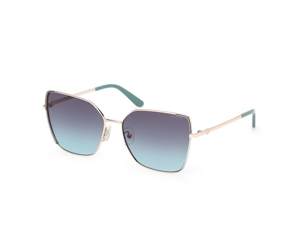 Occhiali da sole Guess GU00192 (33W) colore oro pallido lucido forma farfalla lenti blu sfumato