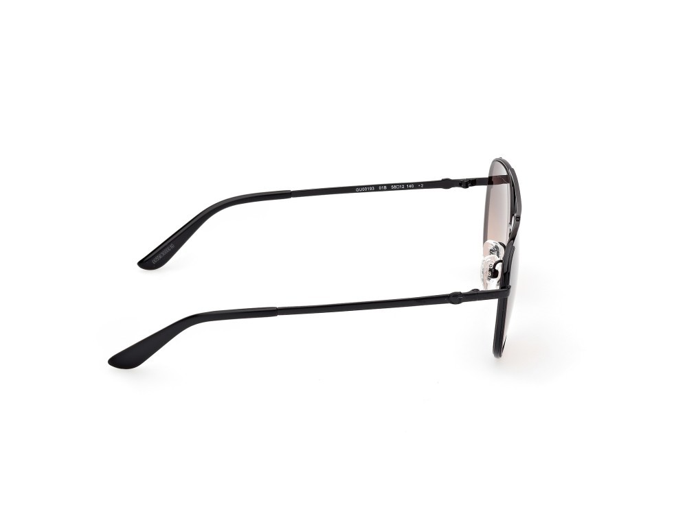 Occhiali da sole Guess GU00193 (01B) colore nero lucido forma aviator lenti fumo grad.