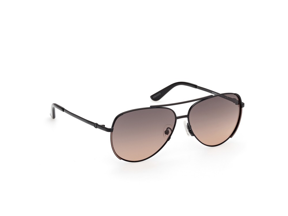 Occhiali da sole Guess GU00193 (01B) colore nero lucido forma aviator lenti fumo grad.