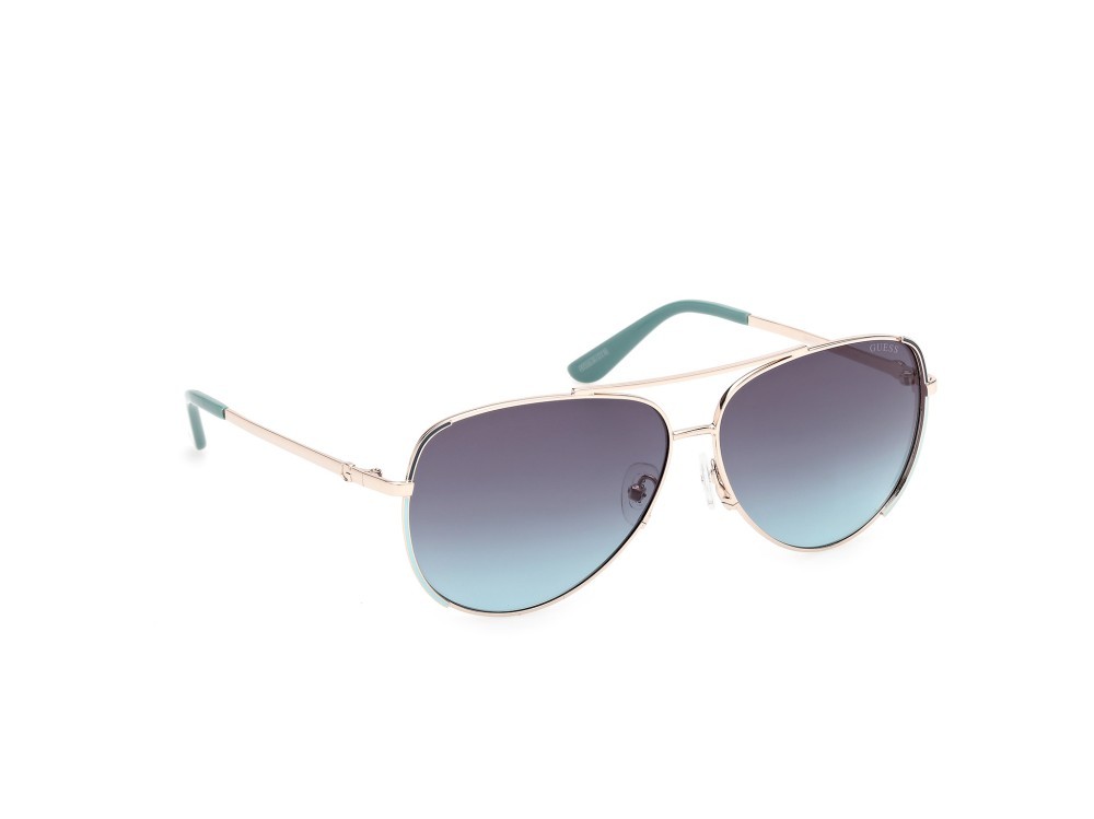 Occhiali da sole Guess GU00193 (33W) colore oro pallido lucido forma aviator lenti blu sfumato