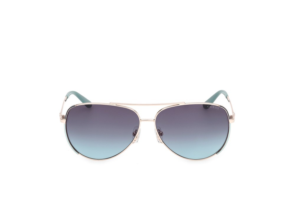 Occhiali da sole Guess GU00193 (33W) colore oro pallido lucido forma aviator lenti blu sfumato