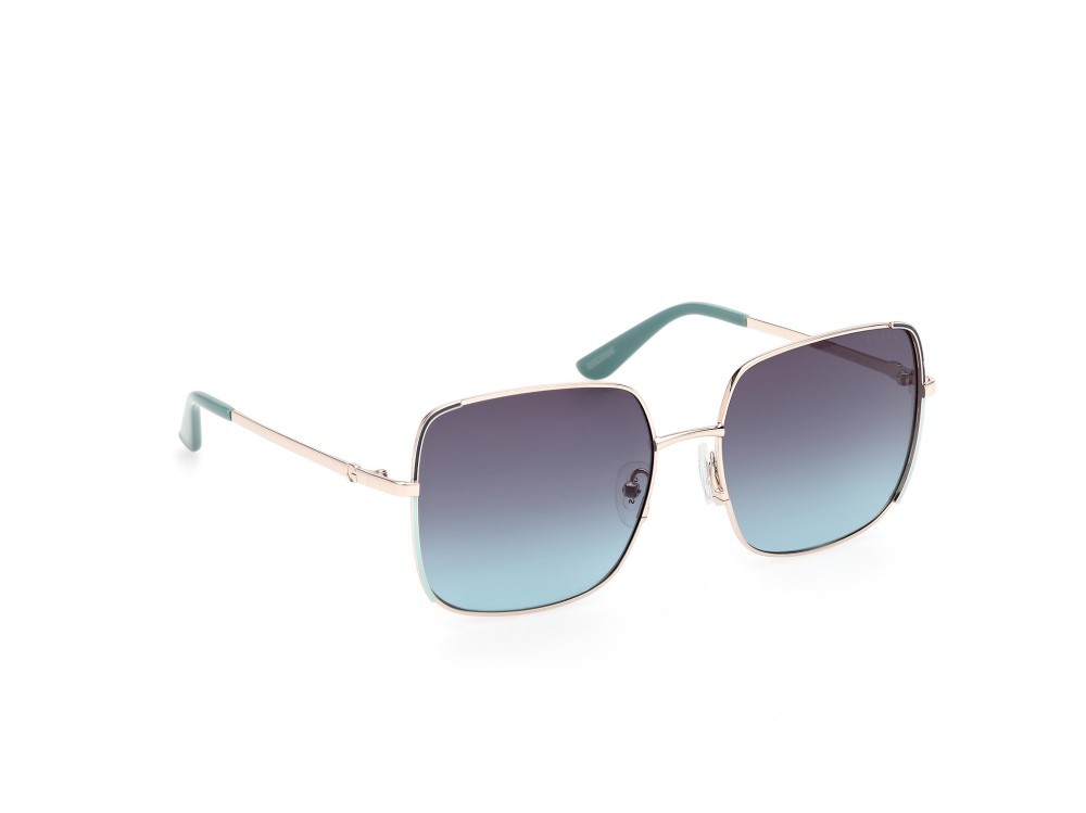 Occhiali da sole Guess GU00194 (33W) colore oro pallido lucido forma quadrato lenti blu sfumato