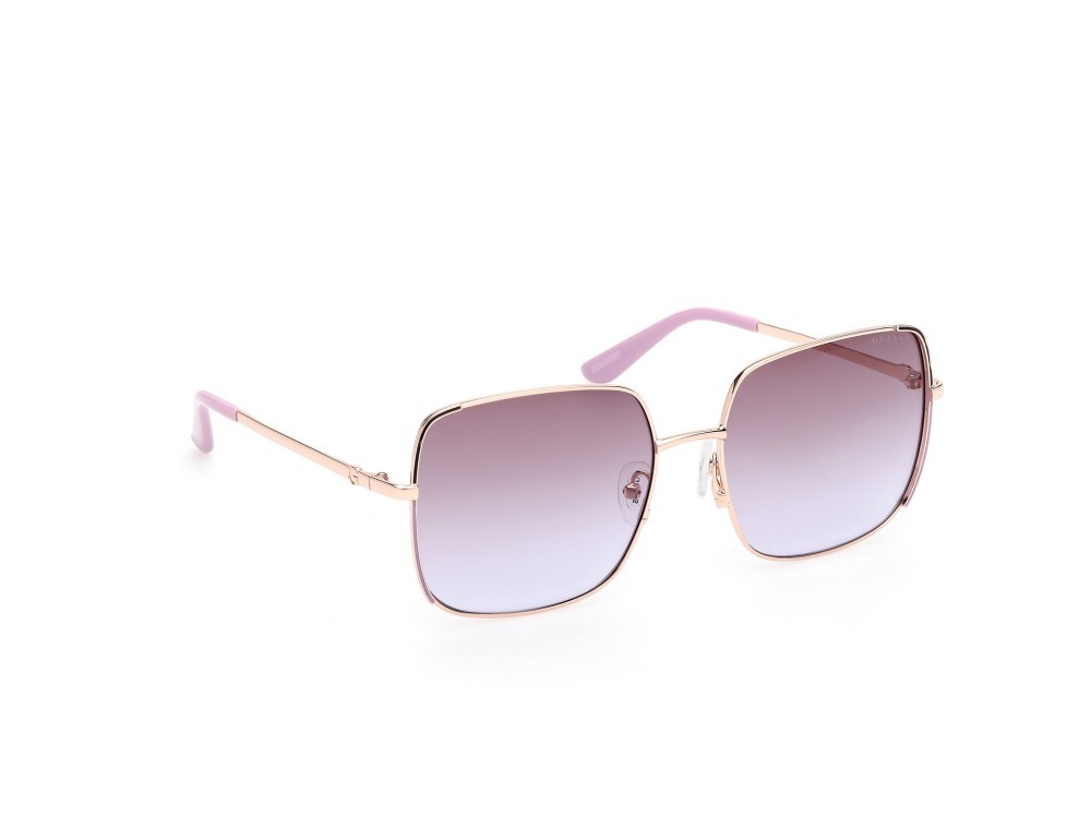 Occhiali da sole Guess GU00194 (59F) colore oro rosé lucido forma quadrato lenti marrone sfumato