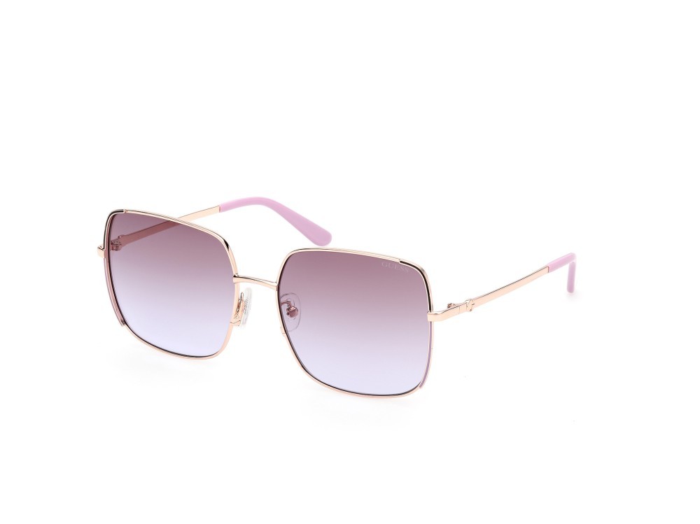 Occhiali da sole Guess GU00194 (59F) colore oro rosé lucido forma quadrato lenti marrone sfumato