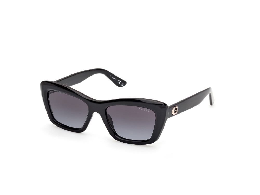 Occhiali da sole Guess GU00195 (01B) colore nero lucido forma rettangolare lenti fumo grad.
