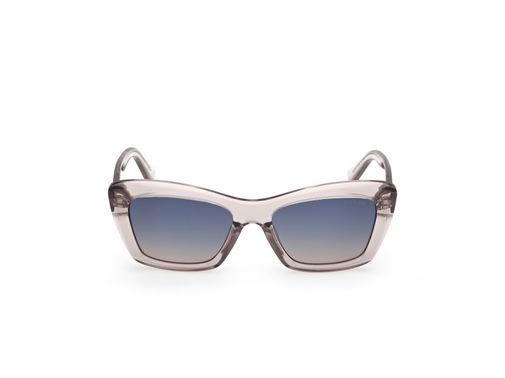 Occhiali da sole Guess GU00195 (20W) colore grigio lucido forma rettangolare lenti blu sfumato