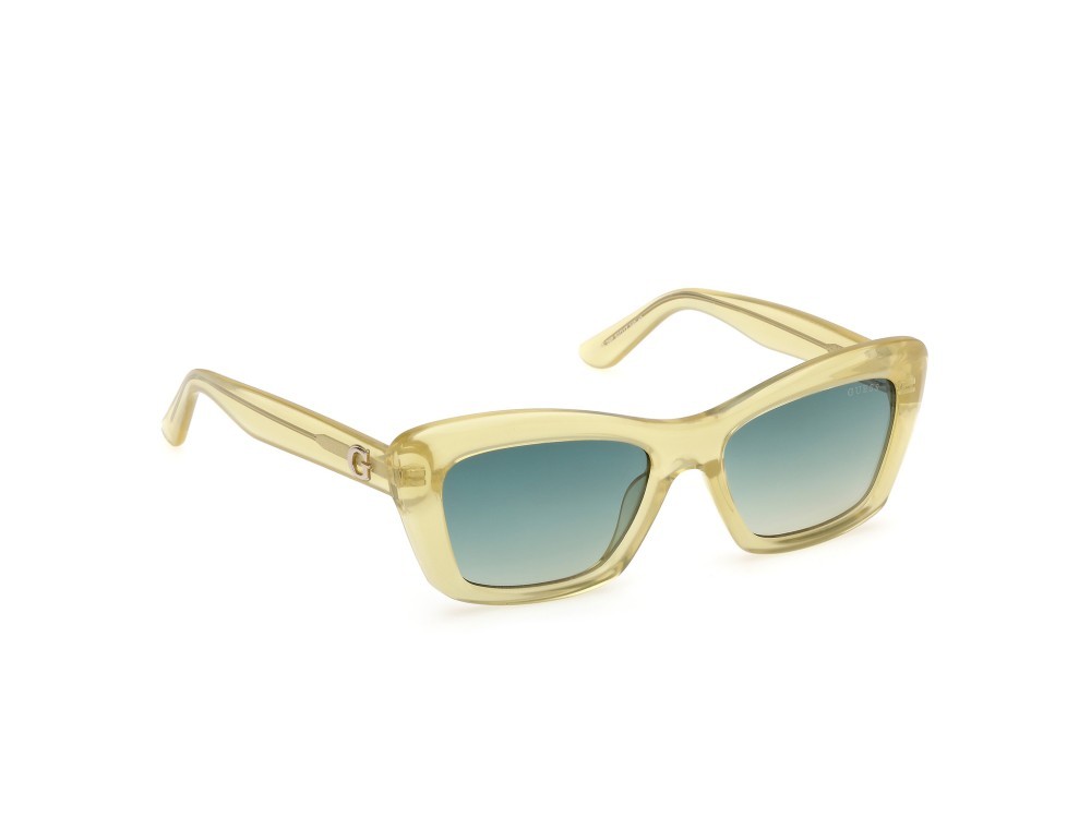 Sonnenbrillen Guess GU00195 (39P) farbe giallo chiaro lucido form rechteckig gläser verde sfumato