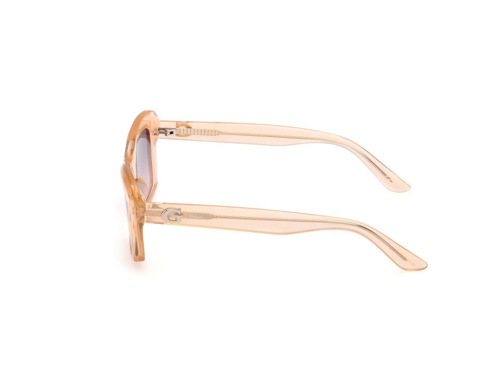 Occhiali da sole Guess GU00195 (44Z) colore arancio chiaro lucido  forma rettangolare lenti viola sfumato o specchiato