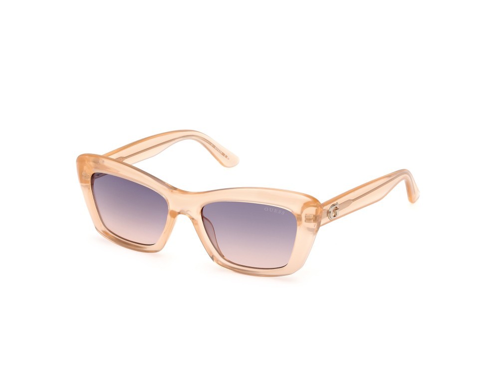 Occhiali da sole Guess GU00195 (44Z) colore arancio chiaro lucido  forma rettangolare lenti viola sfumato o specchiato