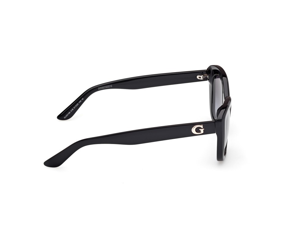 Occhiali da sole Guess GU00196 (01B) colore nero lucido forma quadrato lenti fumo grad.