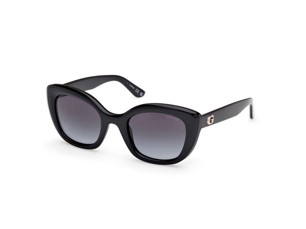 Occhiali da sole Guess GU00196 (01B) colore nero lucido forma quadrato lenti fumo grad.