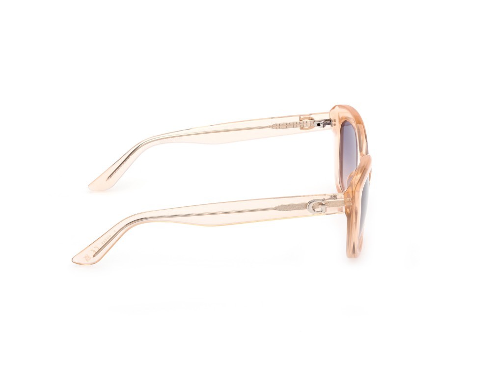 Occhiali da sole Guess GU00196 (44Z) colore arancio chiaro lucido forma quadrato lenti viola sfumato o specchiato
