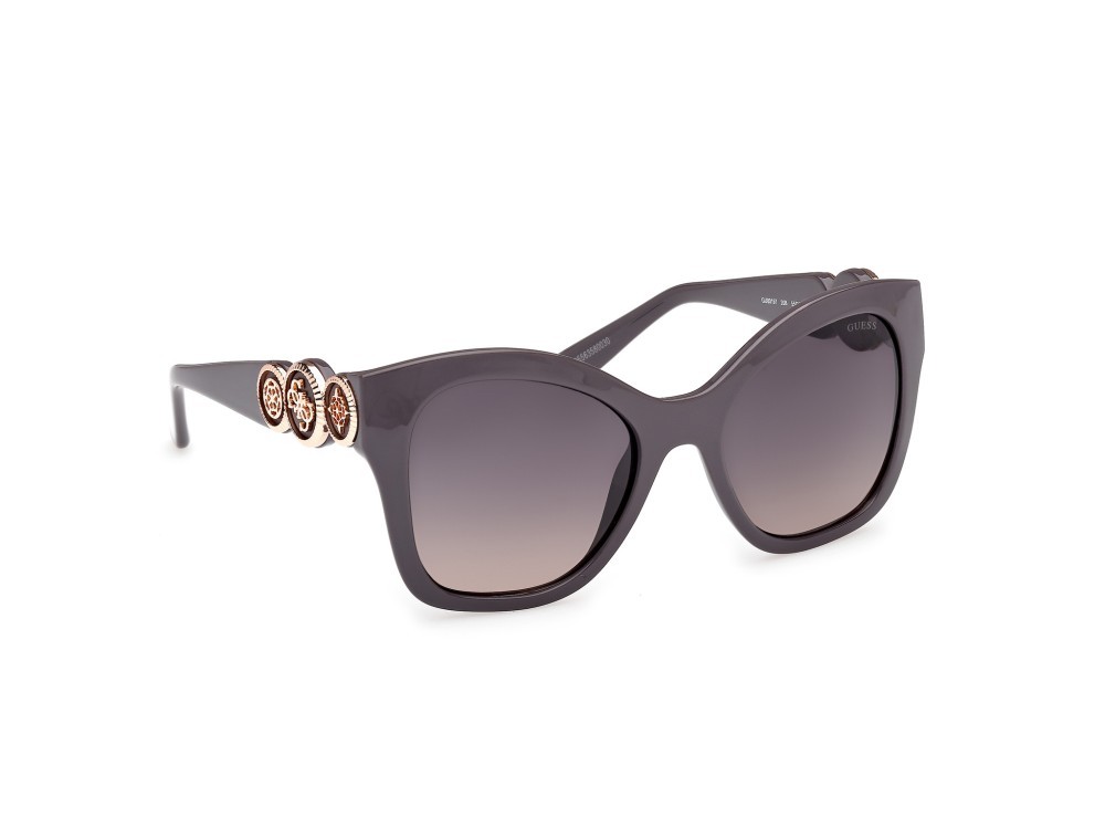 Occhiali da sole Guess GU00197 (20B) colore grigio lucido forma farfalla lenti fumo grad.