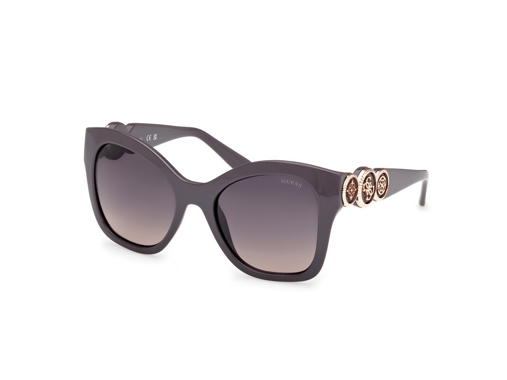 Occhiali da sole Guess GU00197 (20B) colore grigio lucido forma farfalla lenti fumo grad.