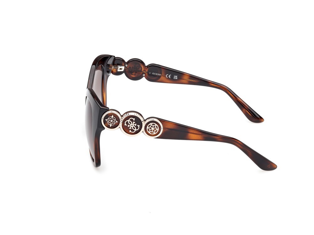 Occhiali da sole Guess GU00197 (52F) colore avana scura forma farfalla lenti marrone sfumato