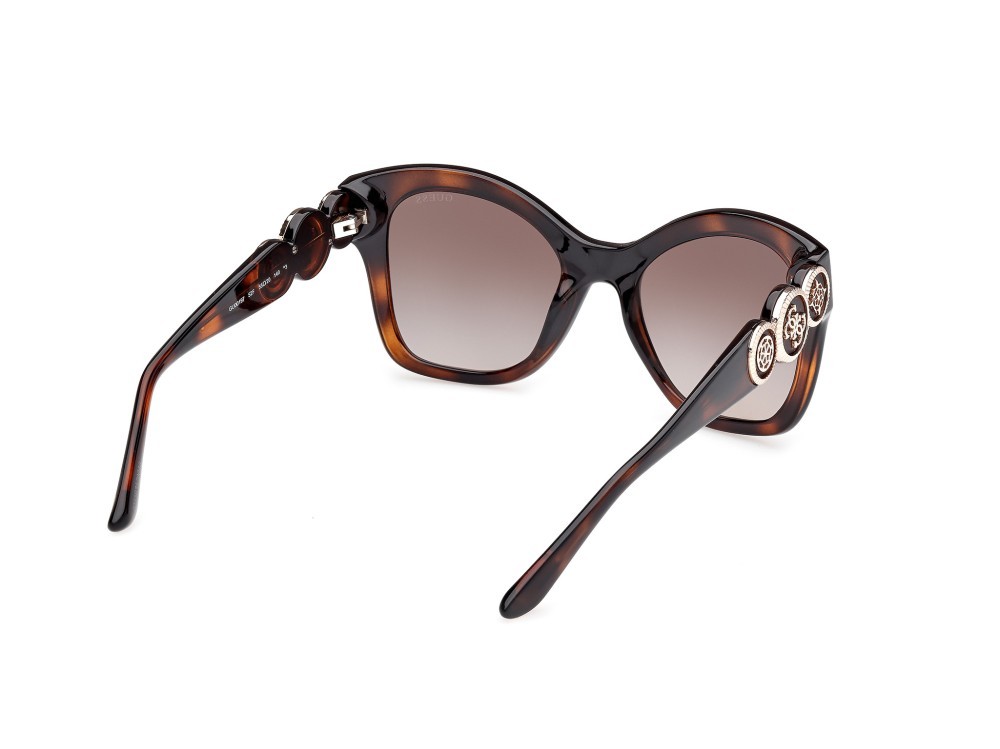 Occhiali da sole Guess GU00197 (52F) colore avana scura forma farfalla lenti marrone sfumato