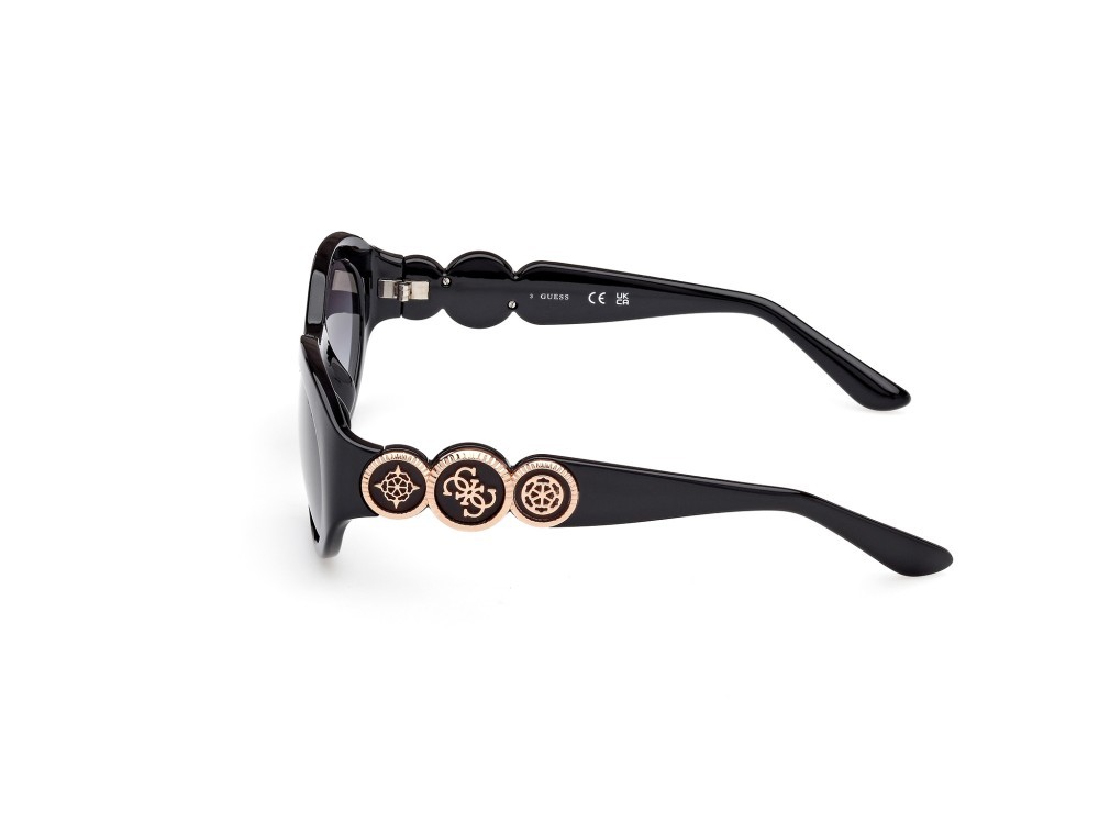 Occhiali da sole Guess GU00198-H (01B) colore nero lucido forma ovale lenti fumo grad.