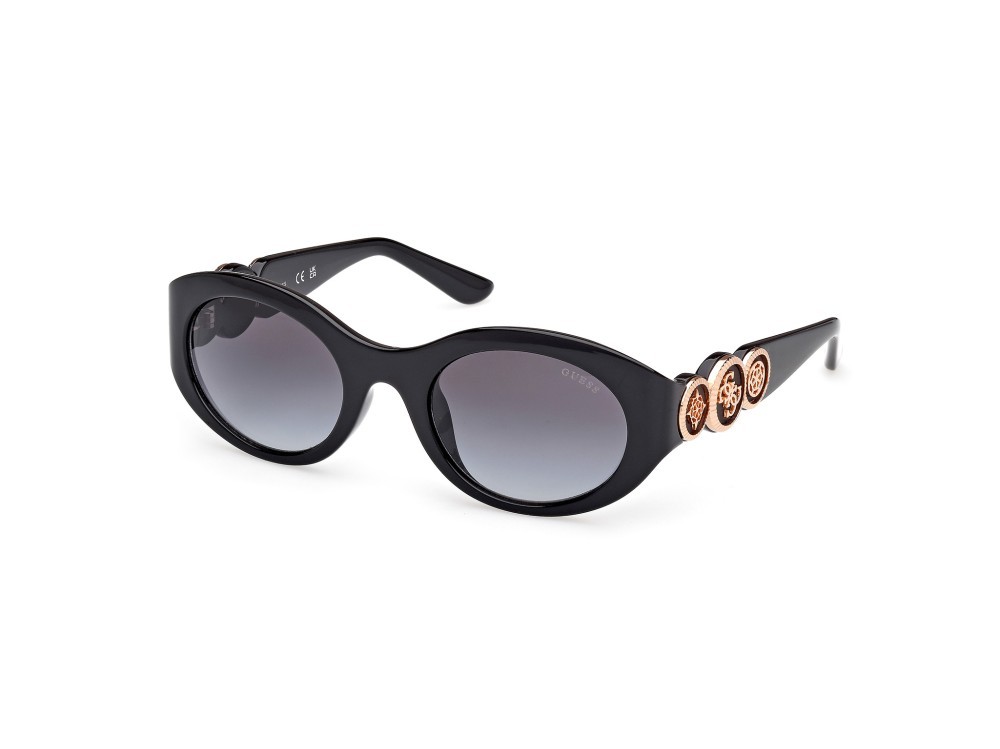 Occhiali da sole Guess GU00198-H (01B) colore nero lucido forma ovale lenti fumo grad.