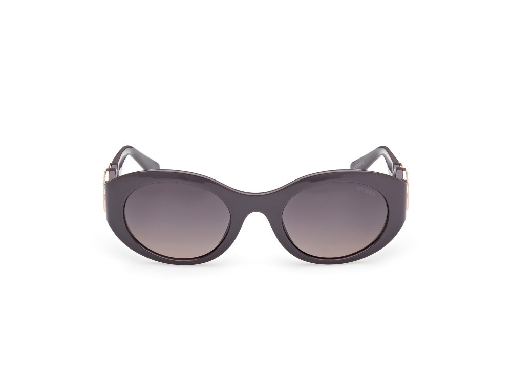 Occhiali da sole Guess GU00198-H (20B) colore grigio lucido forma ovale lenti fumo grad.