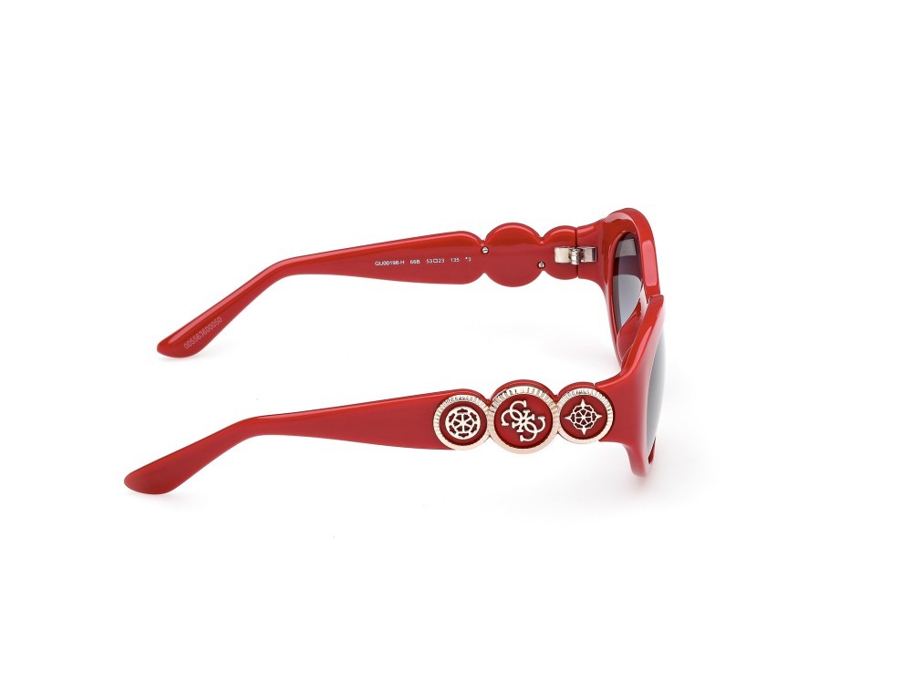 Occhiali da sole Guess GU00198-H (66B) colore rosso/monocolore forma ovale lenti fumo grad.
