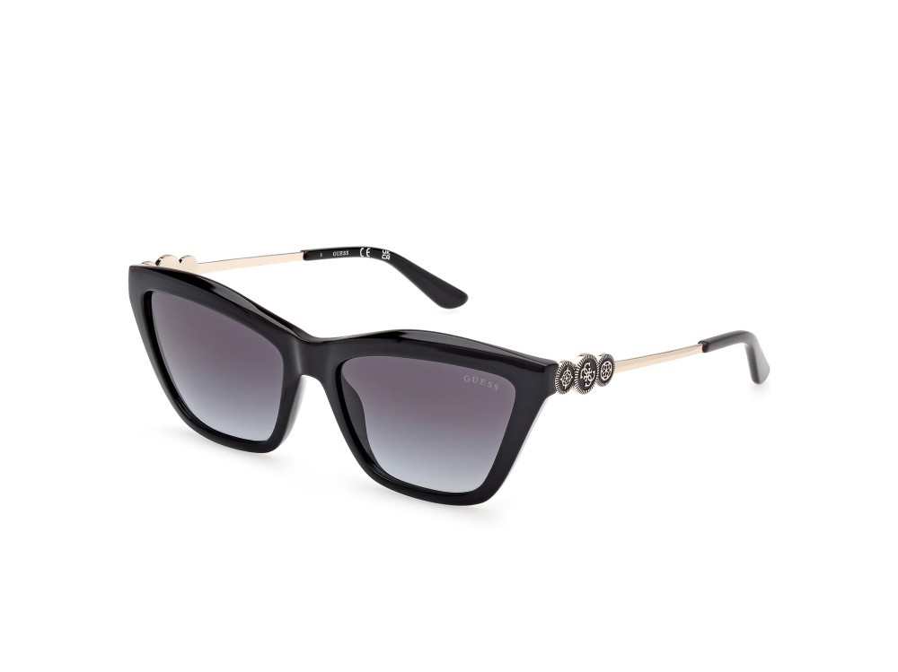 Occhiali da sole Guess GU00199 (01B) colore nero lucido forma rettangolare lenti fumo grad.