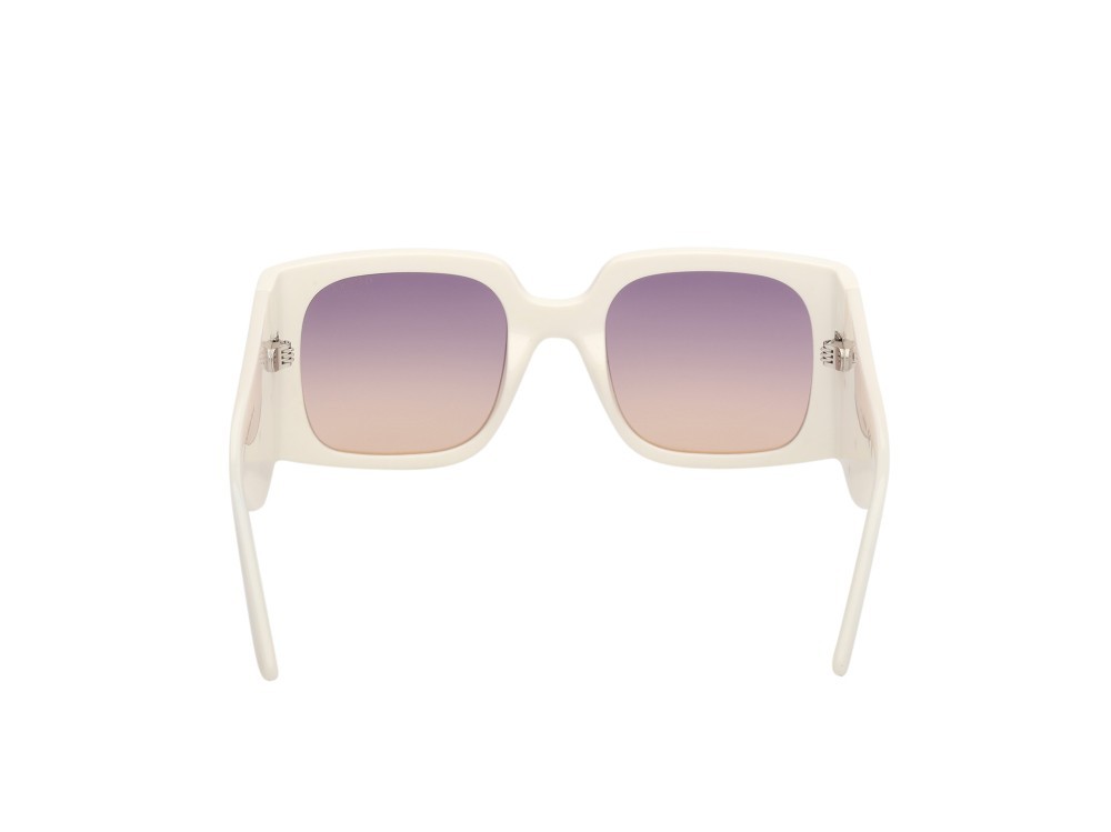 Occhiali da sole Guess GU00201-H (21Z) colore bianco lucido forma quadrato lenti viola sfumato o specchiato