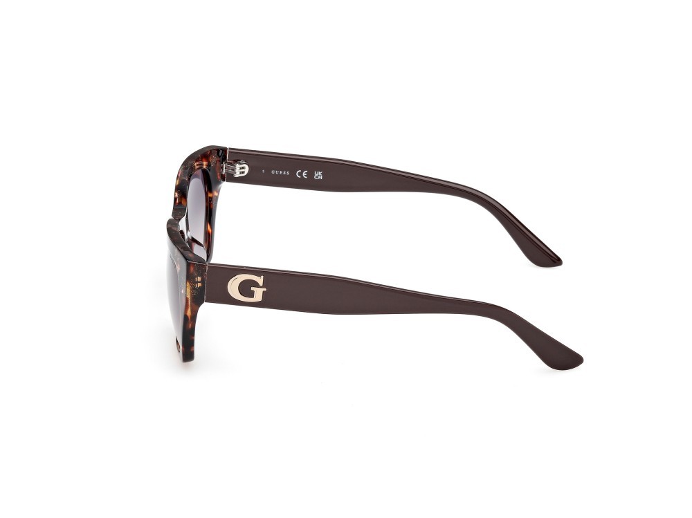 Occhiali da sole Guess GU00203-H (52B) colore avana scura - marrone scuro lucido forma geometrico lenti fumo grad.