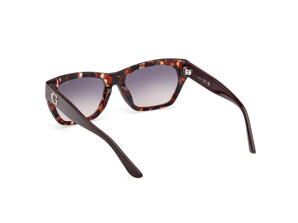 Occhiali da sole Guess GU00203-H (52B) colore avana scura - marrone scuro lucido forma geometrico lenti fumo grad.