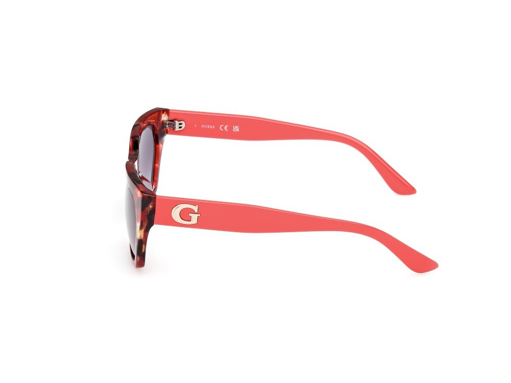 Occhiali da sole Guess GU00203-H (54B) colore avana rossa - rosso chiaro lucido forma geometrico lenti fumo grad.