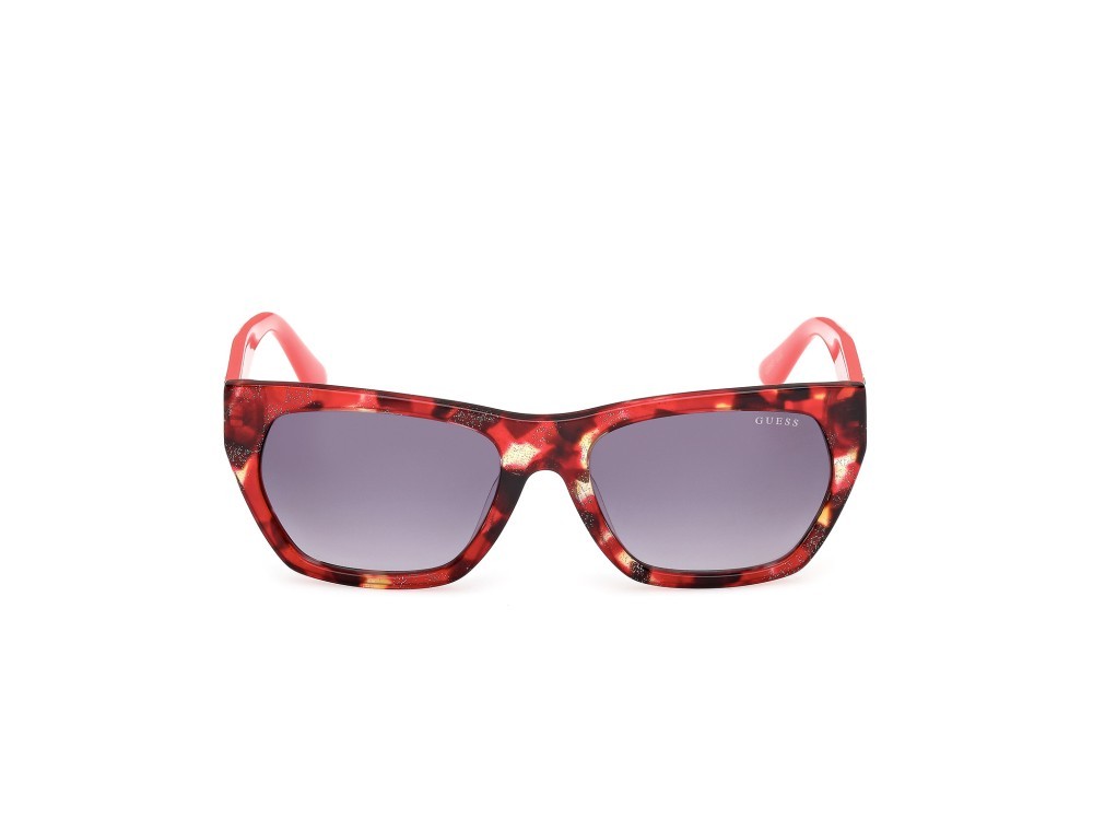 Occhiali da sole Guess GU00203-H (54B) colore avana rossa - rosso chiaro lucido forma geometrico lenti fumo grad.