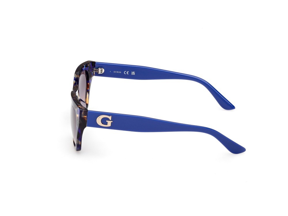 Occhiali da sole Guess GU00203-H (92F) colore blu/avana - blu lucido forma geometrico lenti marrone sfumato