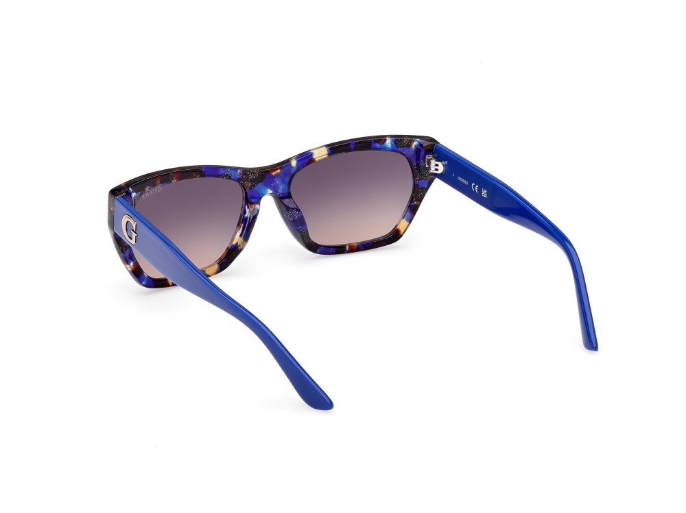 Occhiali da sole Guess GU00203-H (92F) colore blu/avana - blu lucido forma geometrico lenti marrone sfumato