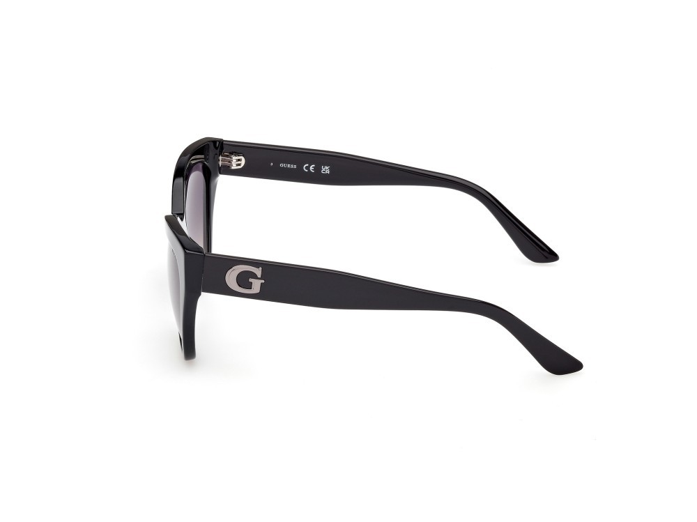 Occhiali da sole Guess GU00204 (01B) colore nero lucido forma farfalla lenti fumo grad.