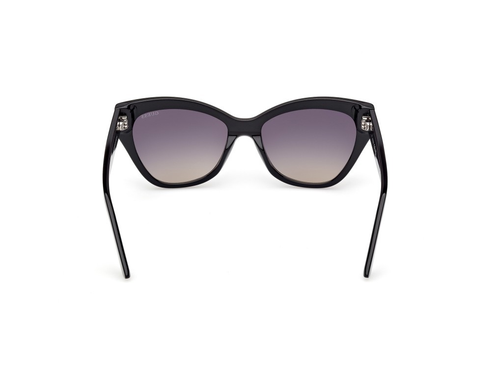 Occhiali da sole Guess GU00204 (01B) colore nero lucido forma farfalla lenti fumo grad.