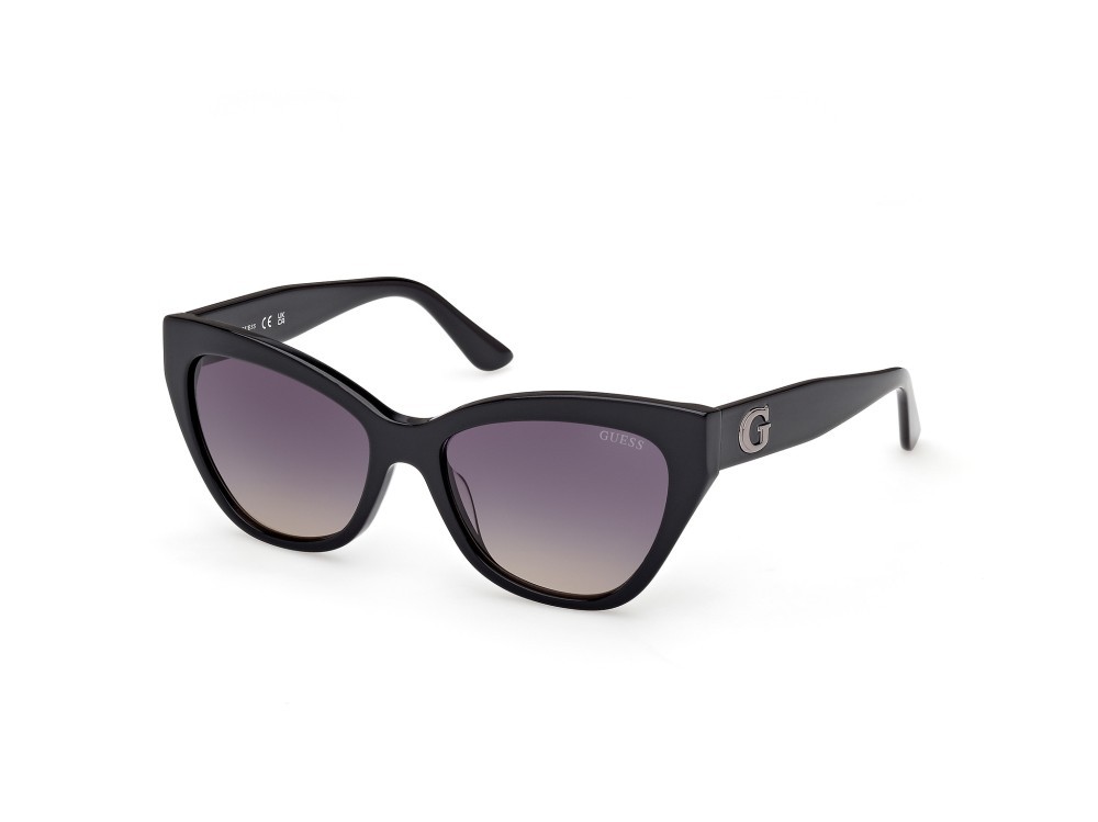 Occhiali da sole Guess GU00204 (01B) colore nero lucido forma farfalla lenti fumo grad.