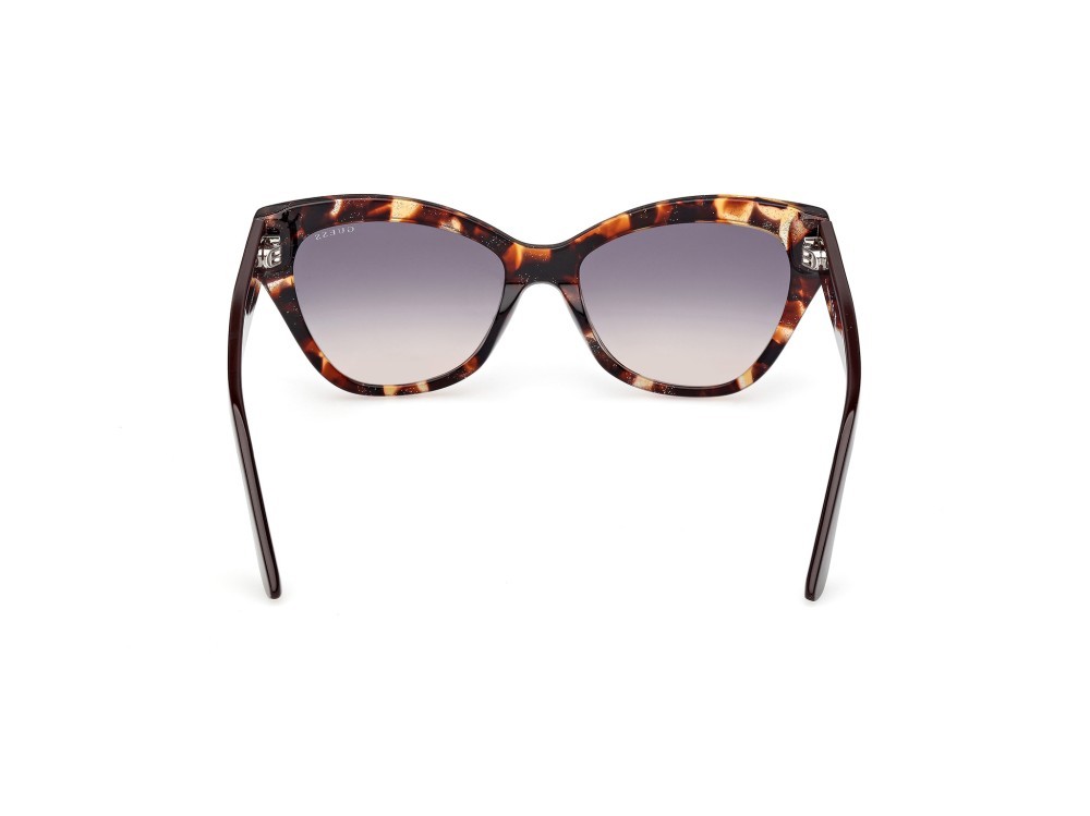 Occhiali da sole Guess GU00204 (52B) colore avana scura / marrone scuro lucido forma farfalla lenti fumo grad.