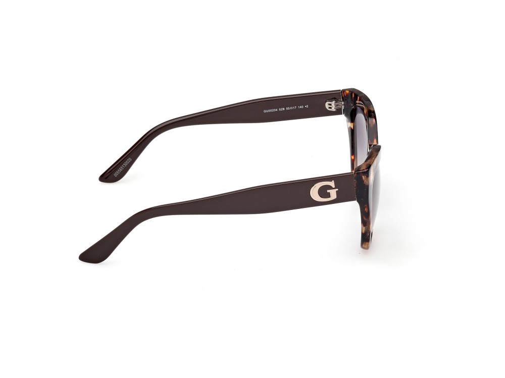 Occhiali da sole Guess GU00204 (52B) colore avana scura / marrone scuro lucido forma farfalla lenti fumo grad.
