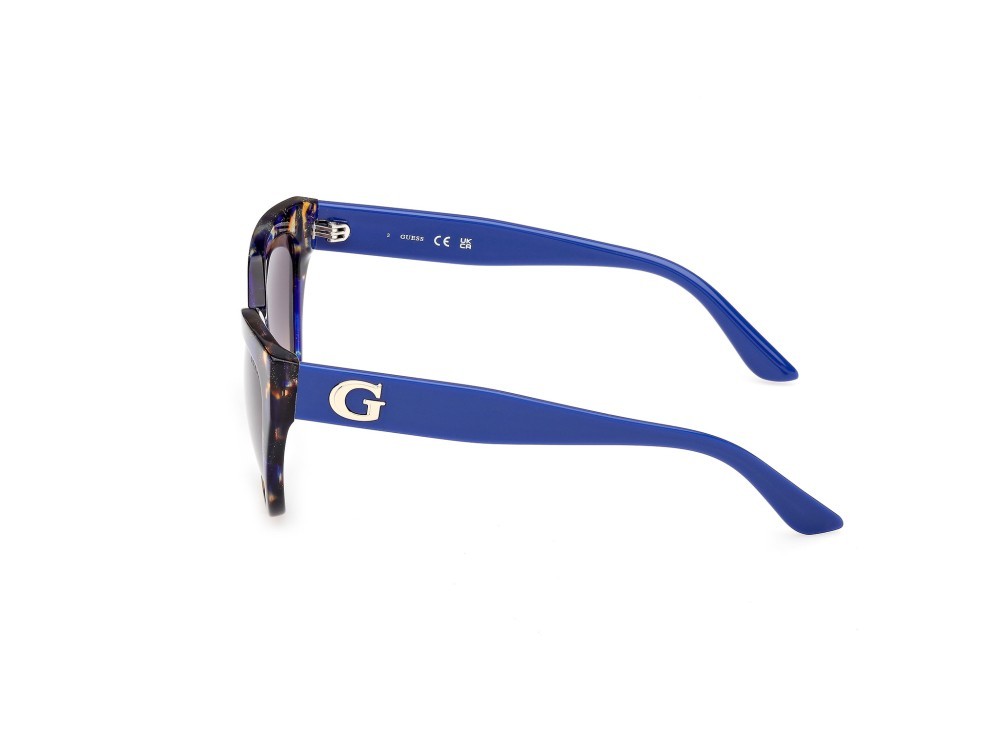 Occhiali da sole Guess GU00204 (92F) colore blu/avana - blu lucido forma farfalla lenti marrone sfumato