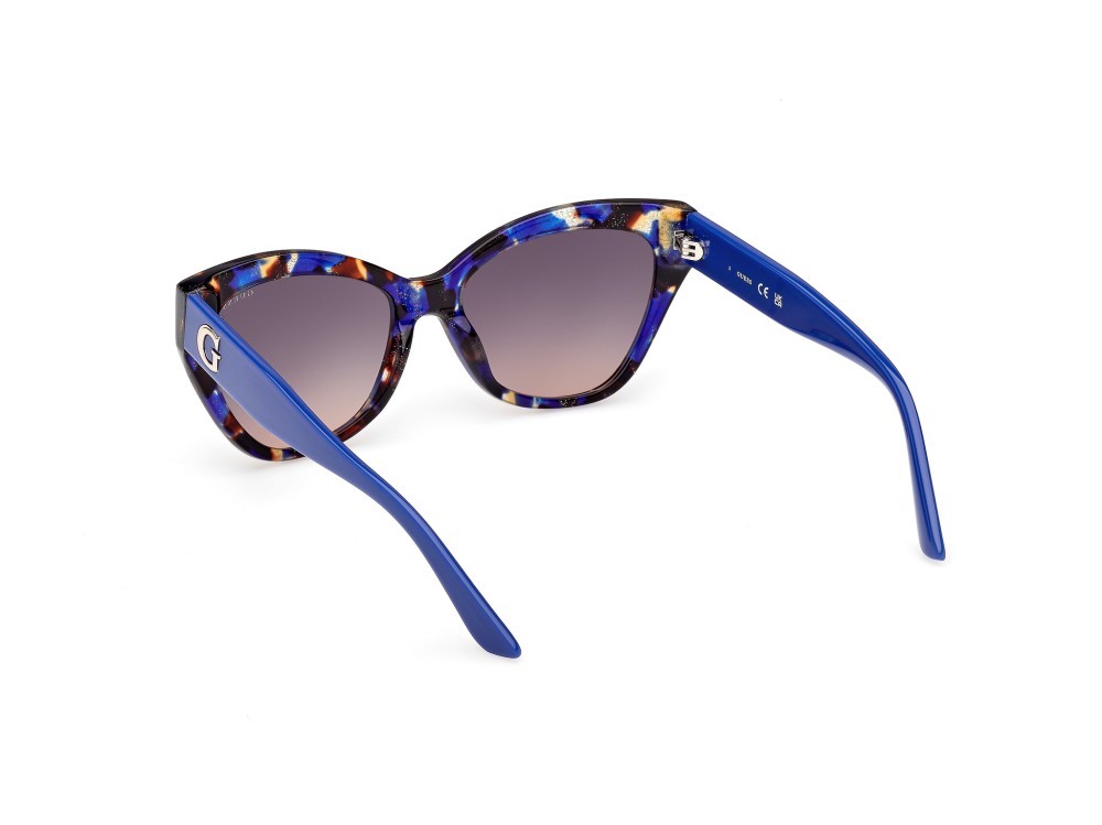 Occhiali da sole Guess GU00204 (92F) colore blu/avana - blu lucido forma farfalla lenti marrone sfumato