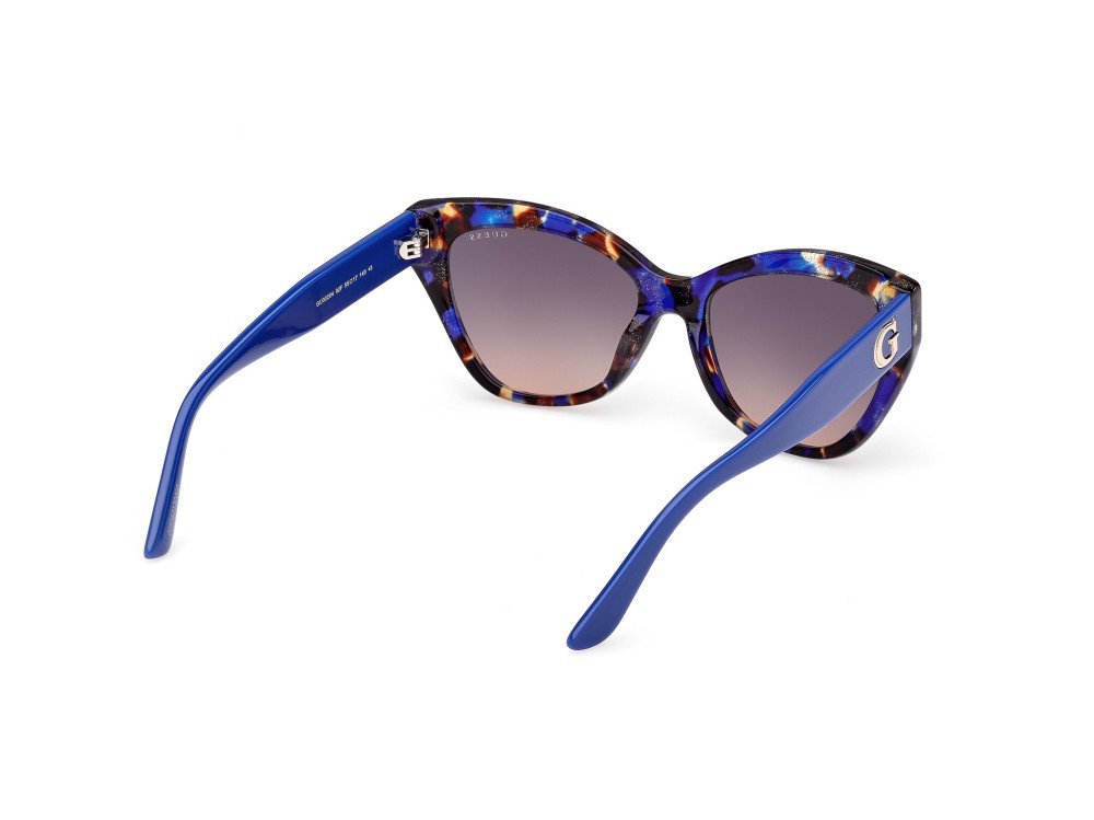 Occhiali da sole Guess GU00204 (92F) colore blu/avana - blu lucido forma farfalla lenti marrone sfumato