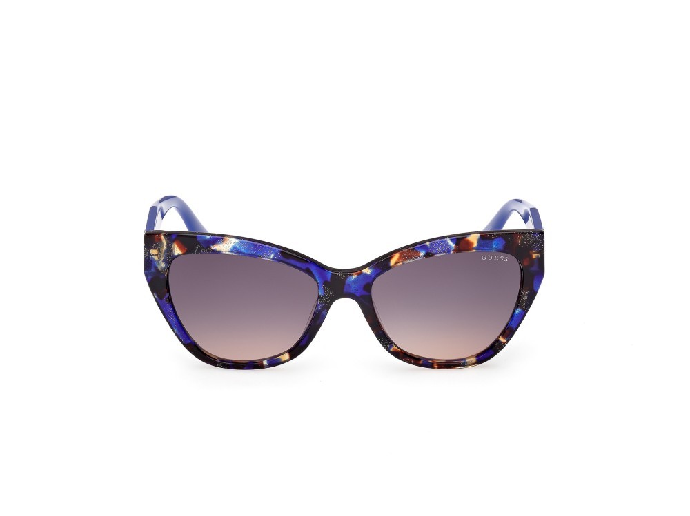 Occhiali da sole Guess GU00204 (92F) colore blu/avana - blu lucido forma farfalla lenti marrone sfumato