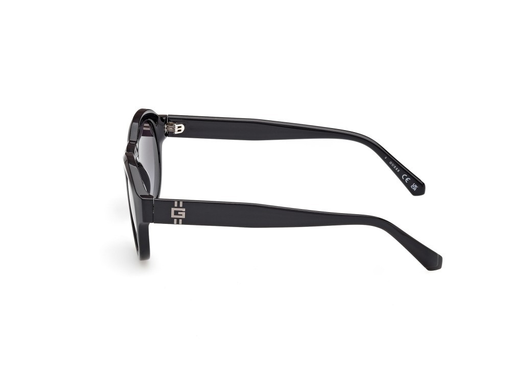Occhiali da sole Guess GU00205 (01B) colore nero lucido forma rotondo lenti fumo grad.