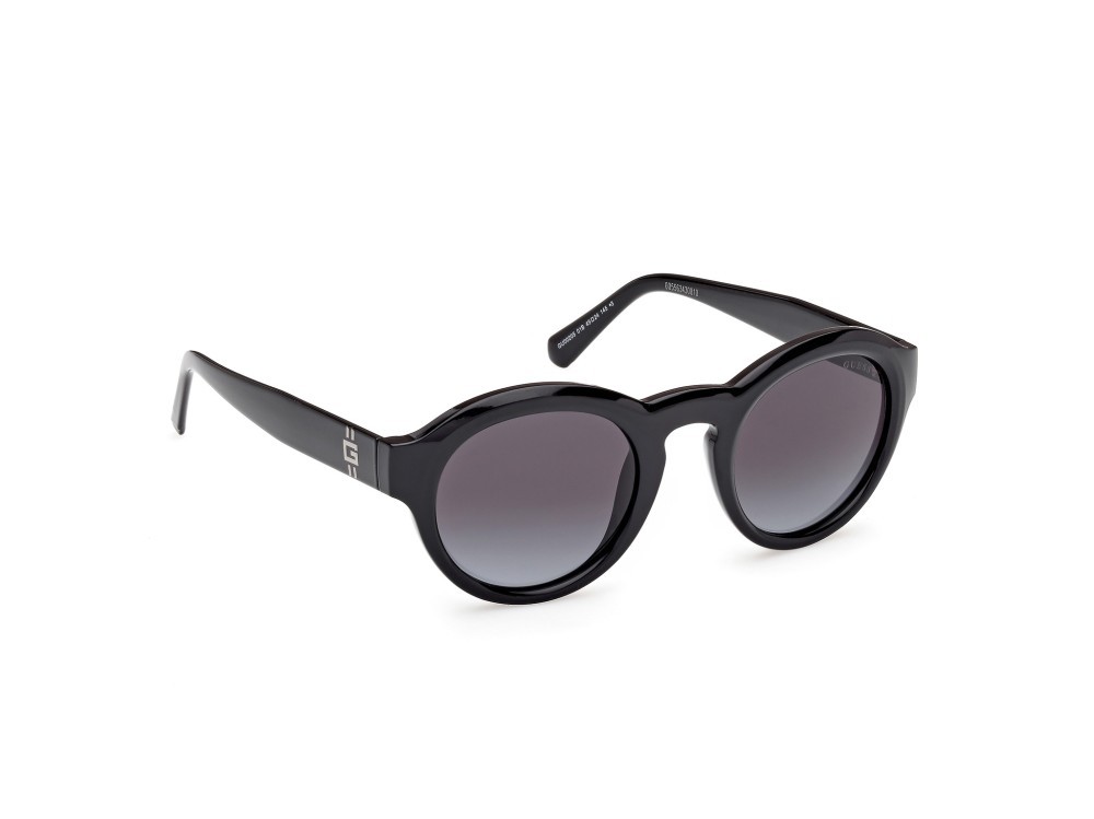 Occhiali da sole Guess GU00205 (01B) colore nero lucido forma rotondo lenti fumo grad.