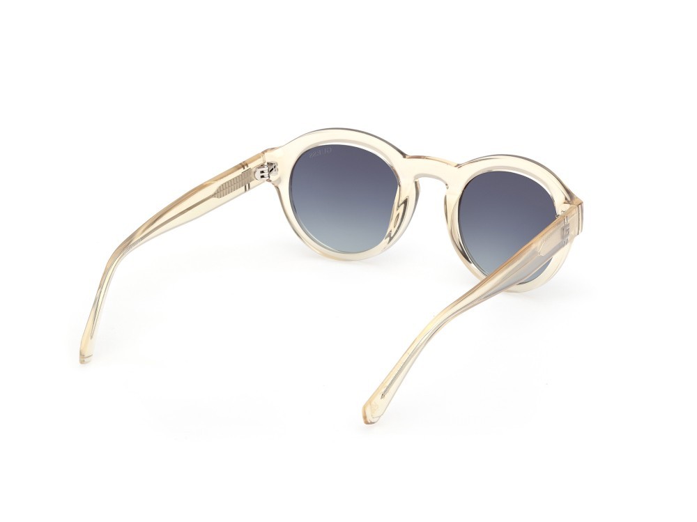 Occhiali da sole Guess GU00205 (39W) colore giallo chiaro lucido forma rotondo lenti blu sfumato