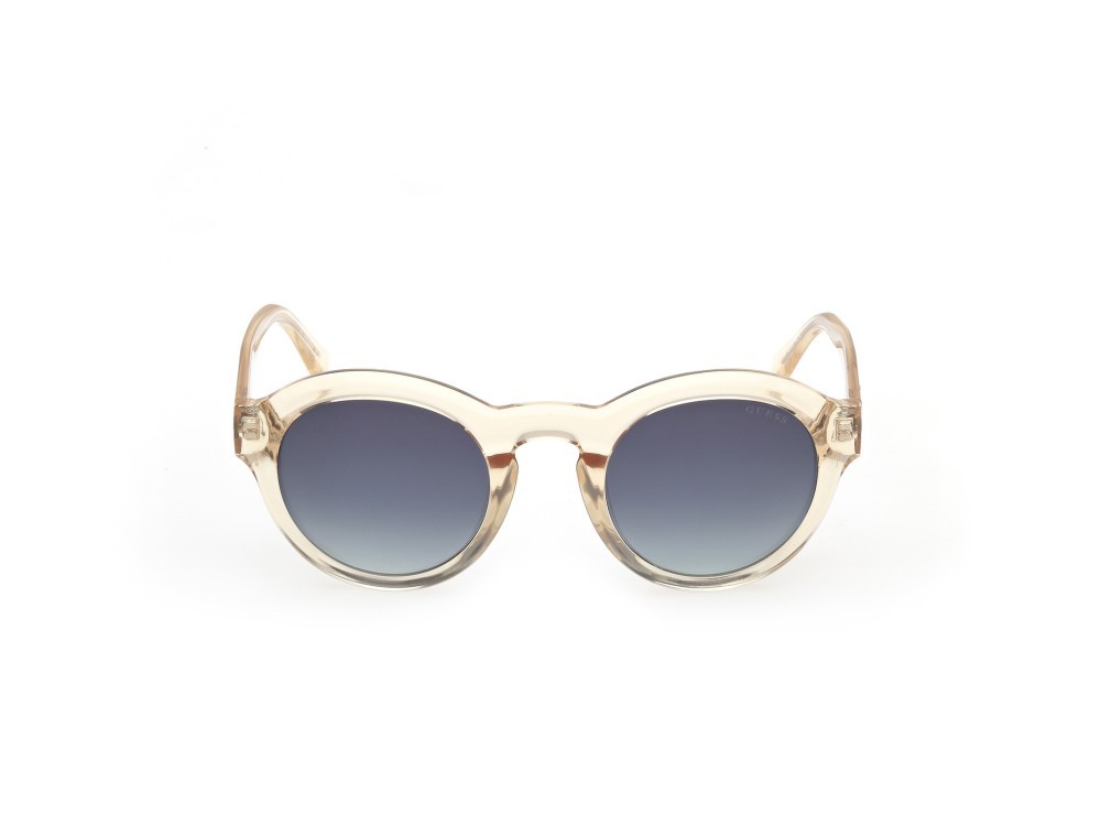 Occhiali da sole Guess GU00205 (39W) colore giallo chiaro lucido forma rotondo lenti blu sfumato