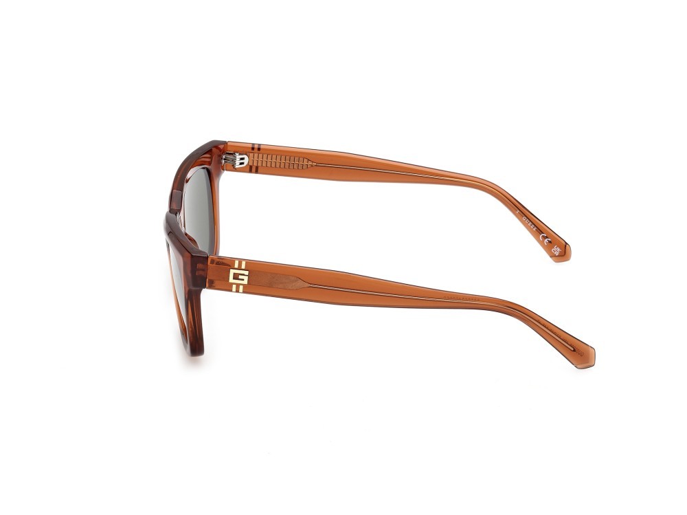 Sonnenbrillen Guess GU00206 (48N) farbe marrone scuro lucido form quadratisch gläser verde