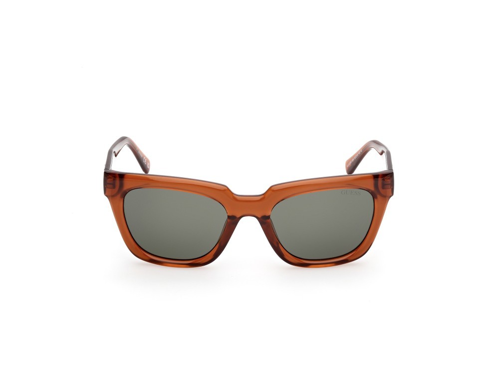 Sonnenbrillen Guess GU00206 (48N) farbe marrone scuro lucido form quadratisch gläser verde